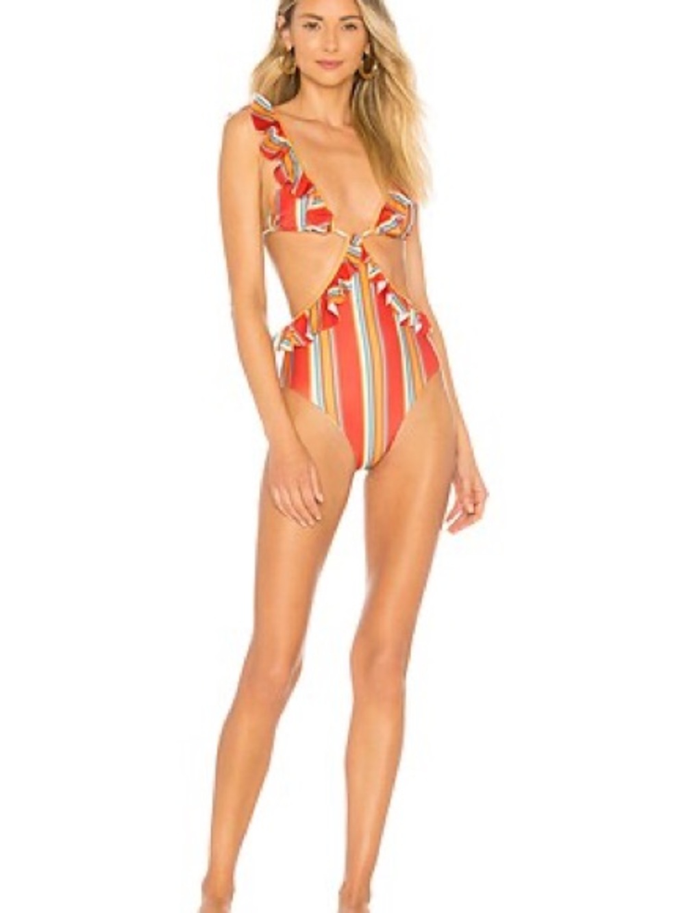 Lovers and Friends Better Vibes One Piece in Red Boardwalk Stripe